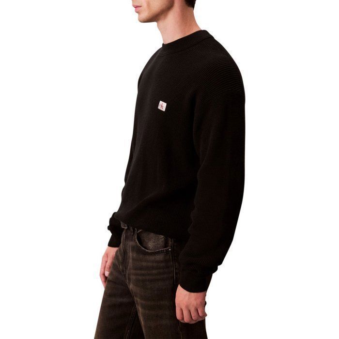 Pull Noir Homme Calvin Klein Jeans Waffle