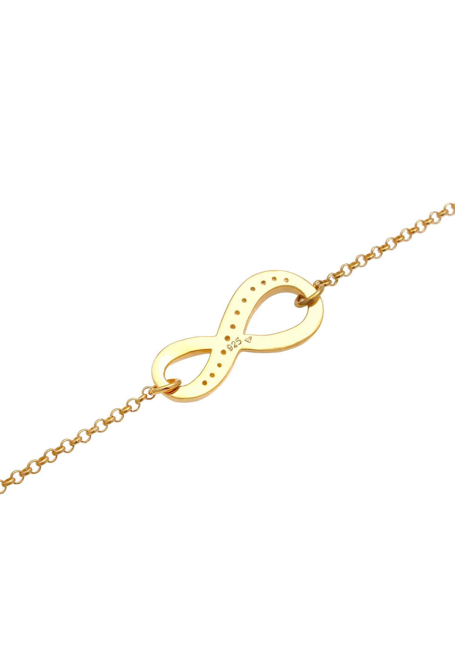 Elli Symbole de l'infini féminin avec cristal de zircone en 925/1000 argent massif