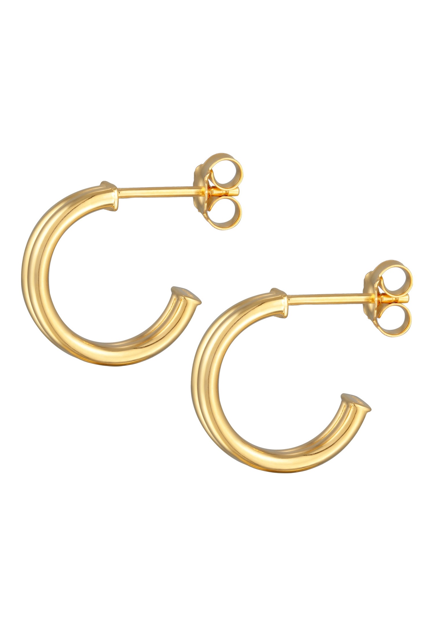 Elli Femmes Créoles Connecteur rainures en Argent Sterling 925 Plaqué Or