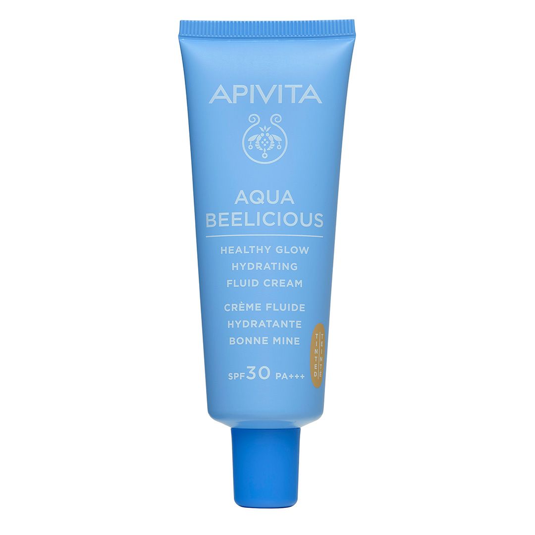 „Aqua Beelicious Healthy Glow“ drėkinamasis skystis-kremas su SPF30 ir spalva Vaistinės veido drėkikliai