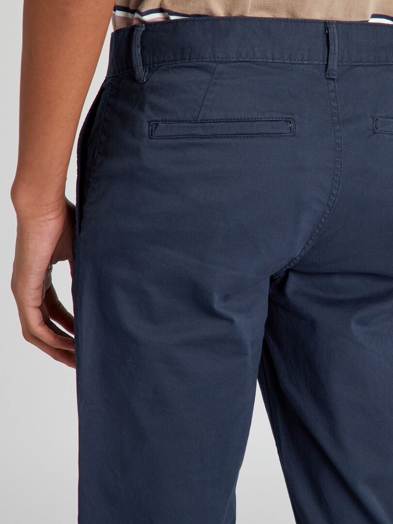 Calça chino slim fit em puro algodão, tamanho L36 + 1 m 90 - azul