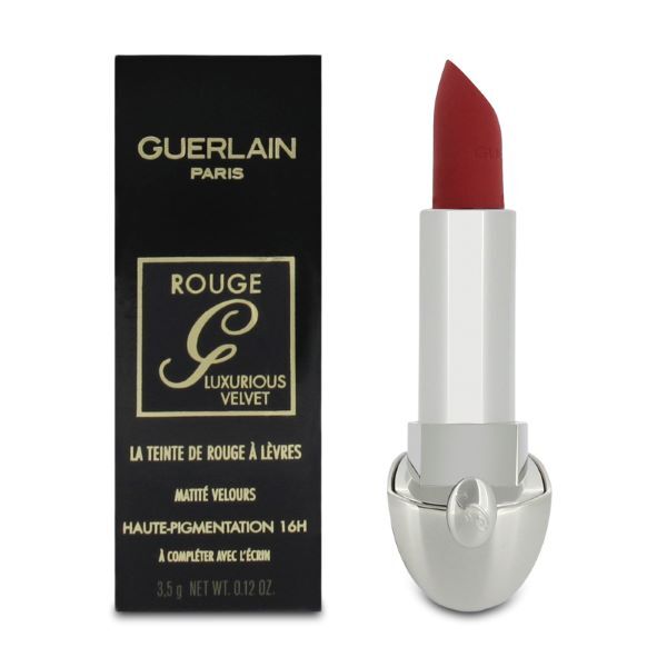 Matná rtěnka Guerlain Rouge G Velvet č. 214 Flame Red