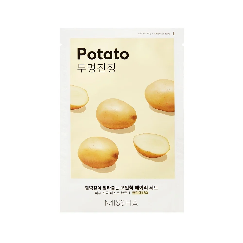 Mask Airy Fit Sheet Mask Potato - Maschera Purificante viso, Maschera Lenitiva viso, Maschera Illuminante viso