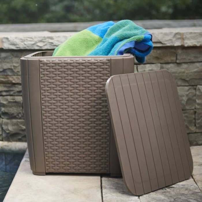 Keter Luzon Garden Side Table, Flat Wicker, Cappuccino 420012