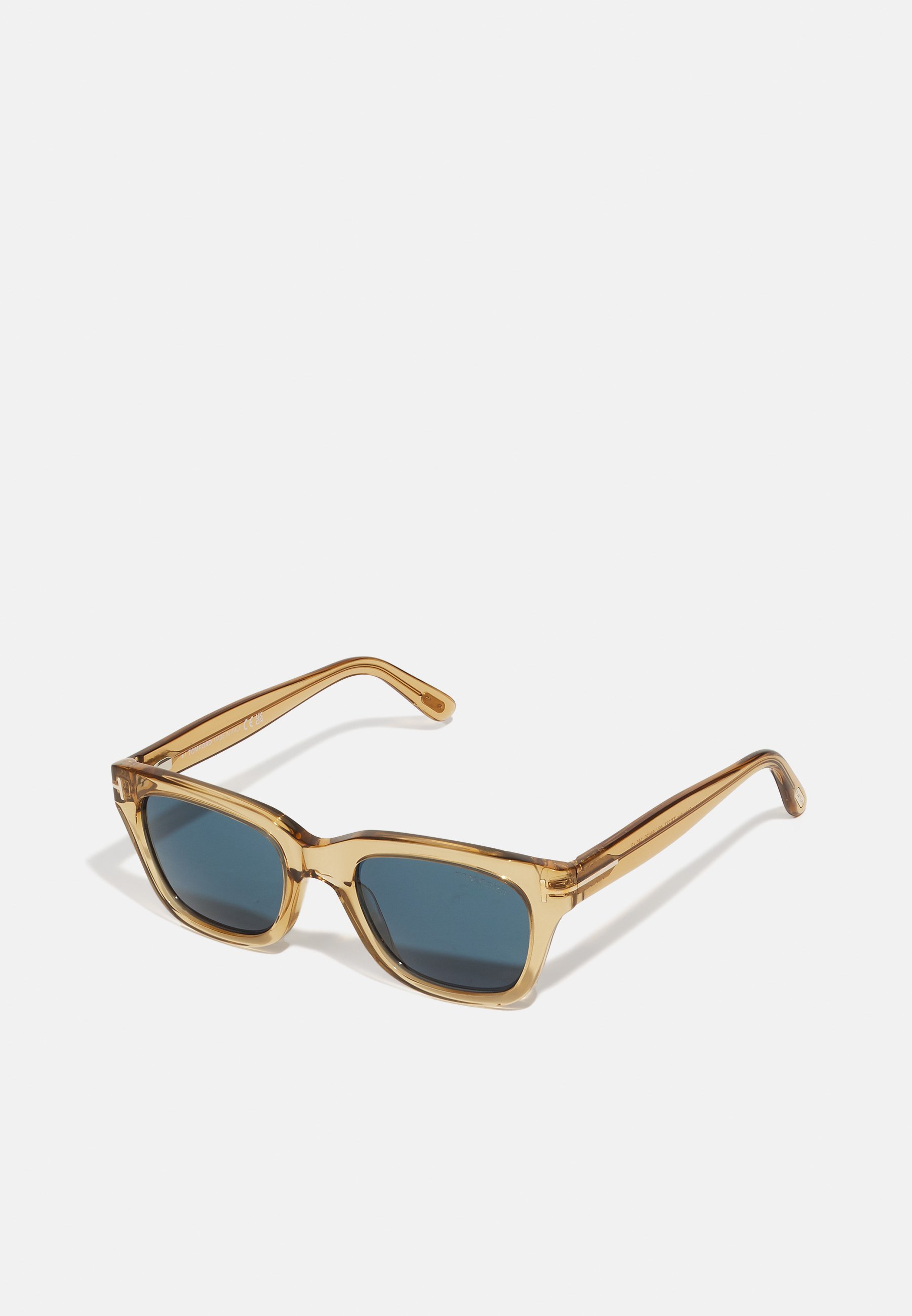 Tom Ford SNOWDON UNISEX - Zonnebril - glanzend lichtbruin/blauw