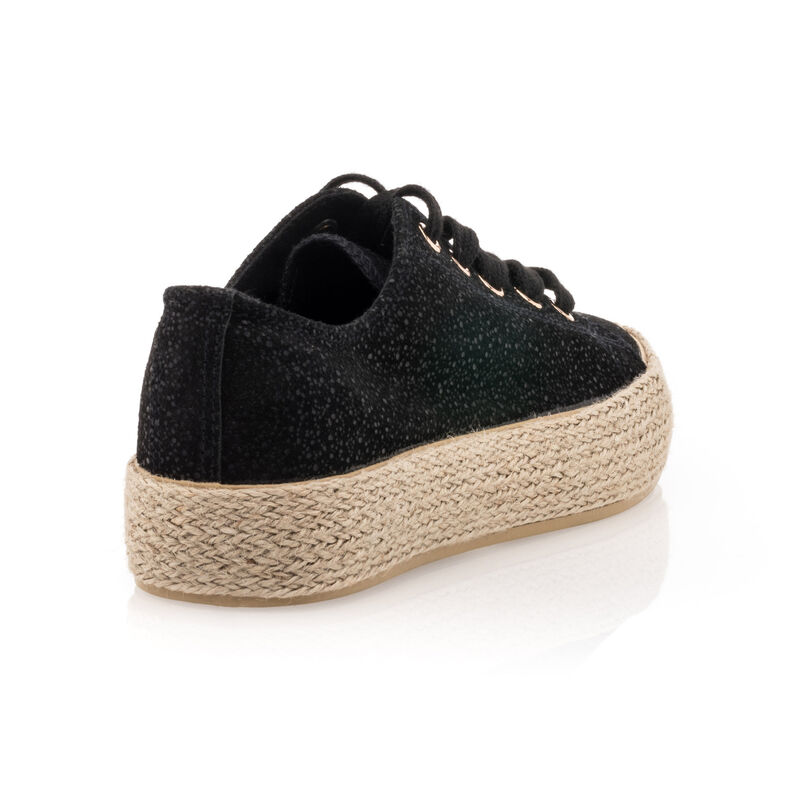 Svarte espadriller med tausåler til dame