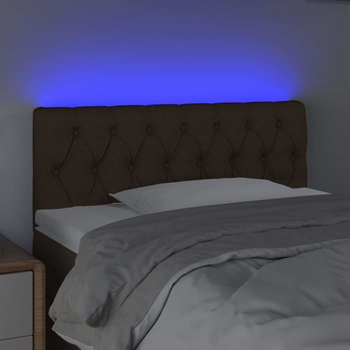 vidaXL LED Headboard Bedroom Furniture Single Bed Accessory Interior Bed Frame Headboard Dark Brown 3121933