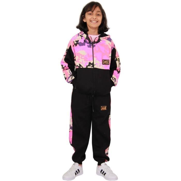 Chándal de camuflaje para niñas A2Z - Top y pantalón de chándal - Rosa - Edades 2-13