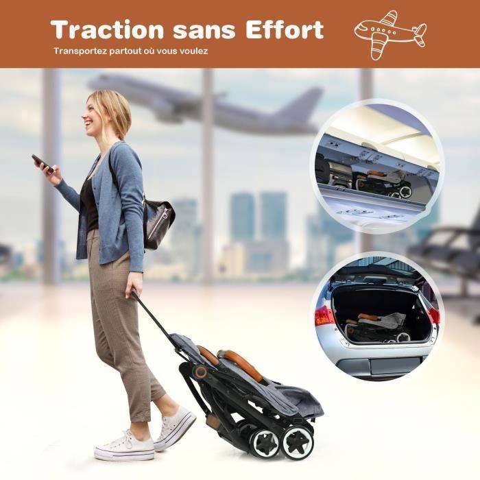 COSTWAY One-Hand Folding Baby Stroller for 0-3 Year Olds with Adjustable Backrest and Footrest, Retractable Canopy, and Harness Strap - Grey