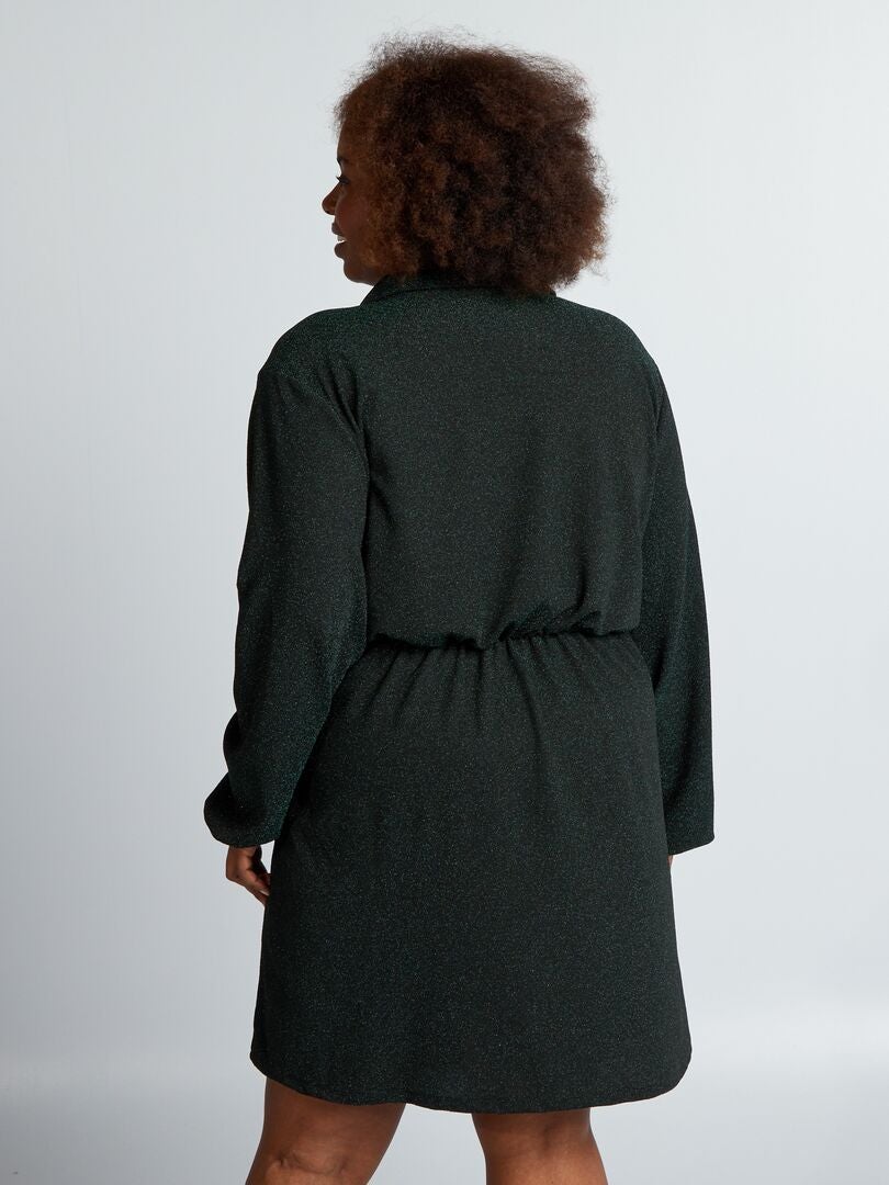 Vestido ajustado de punto elástico - VERDE