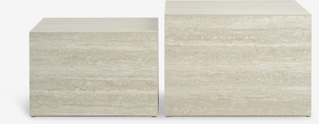 ROLSTED klubska mizica ROLSTED 58x58/50x50 barvni travertin 2 kosa