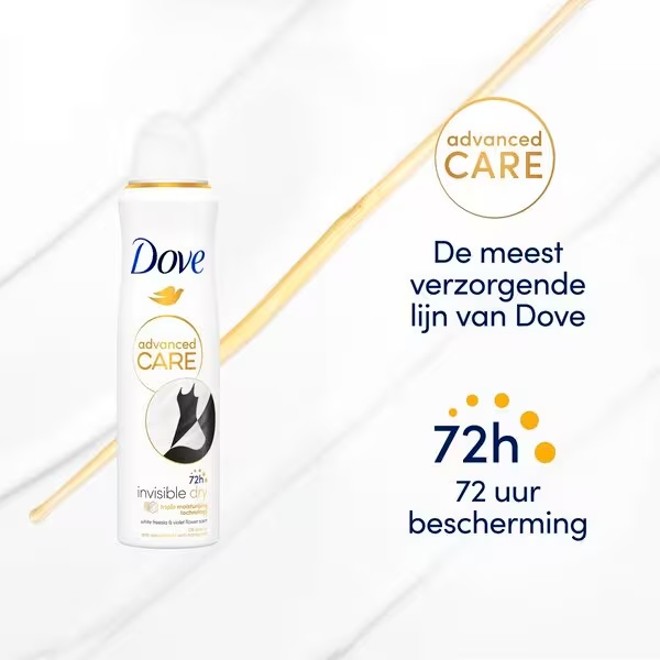 Dove Advanced Care Invisible Dry Clean Touch antitranspiranta dezodorants-smidzinātājs, 150 ml