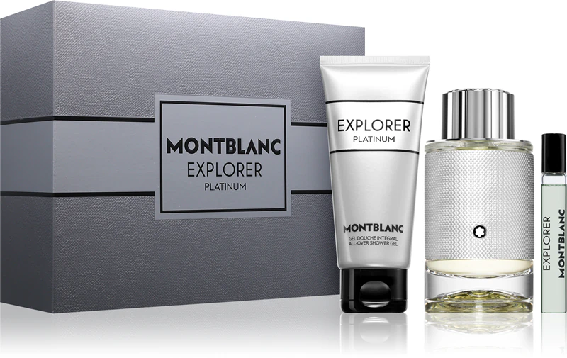 Conjunto de presente Montblanc Explorer Platinum para homens