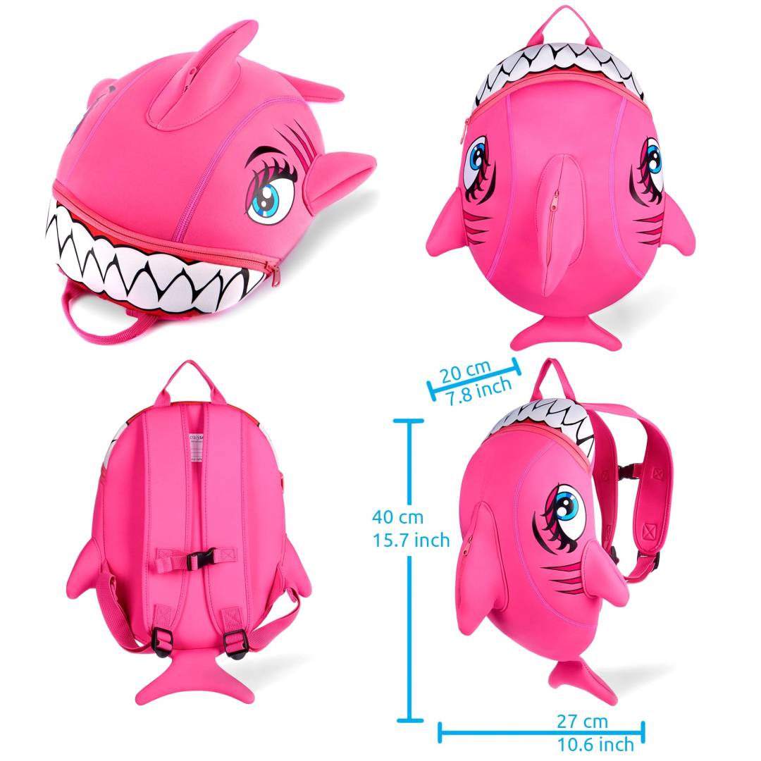  Mochila Para Niños | Tiburón Rosa| Nora varnost | Homologada Y Certificada