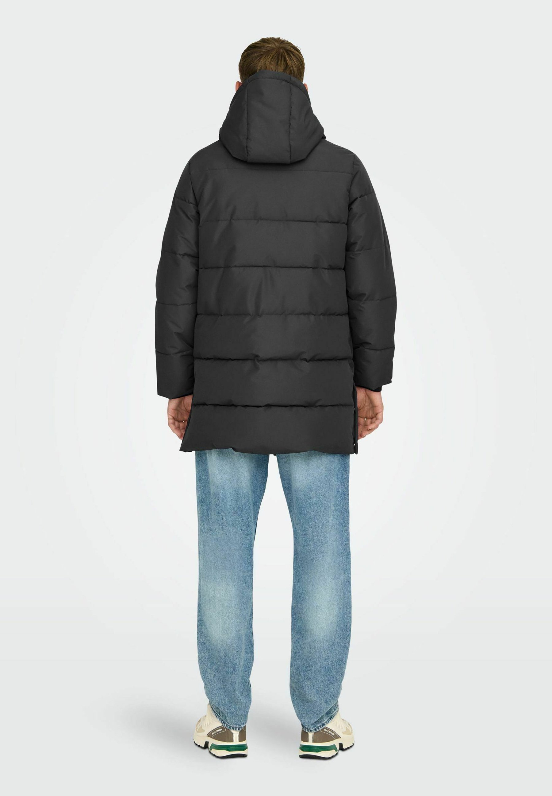 Only & Sons ONSCARL GEWATTEERDE OTW - Winterjas - grijs met krijtstreep