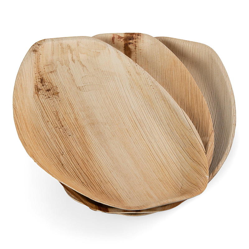 Bandeja de servir Nature, paquete de 3, 38x26 cm, hoja de palma