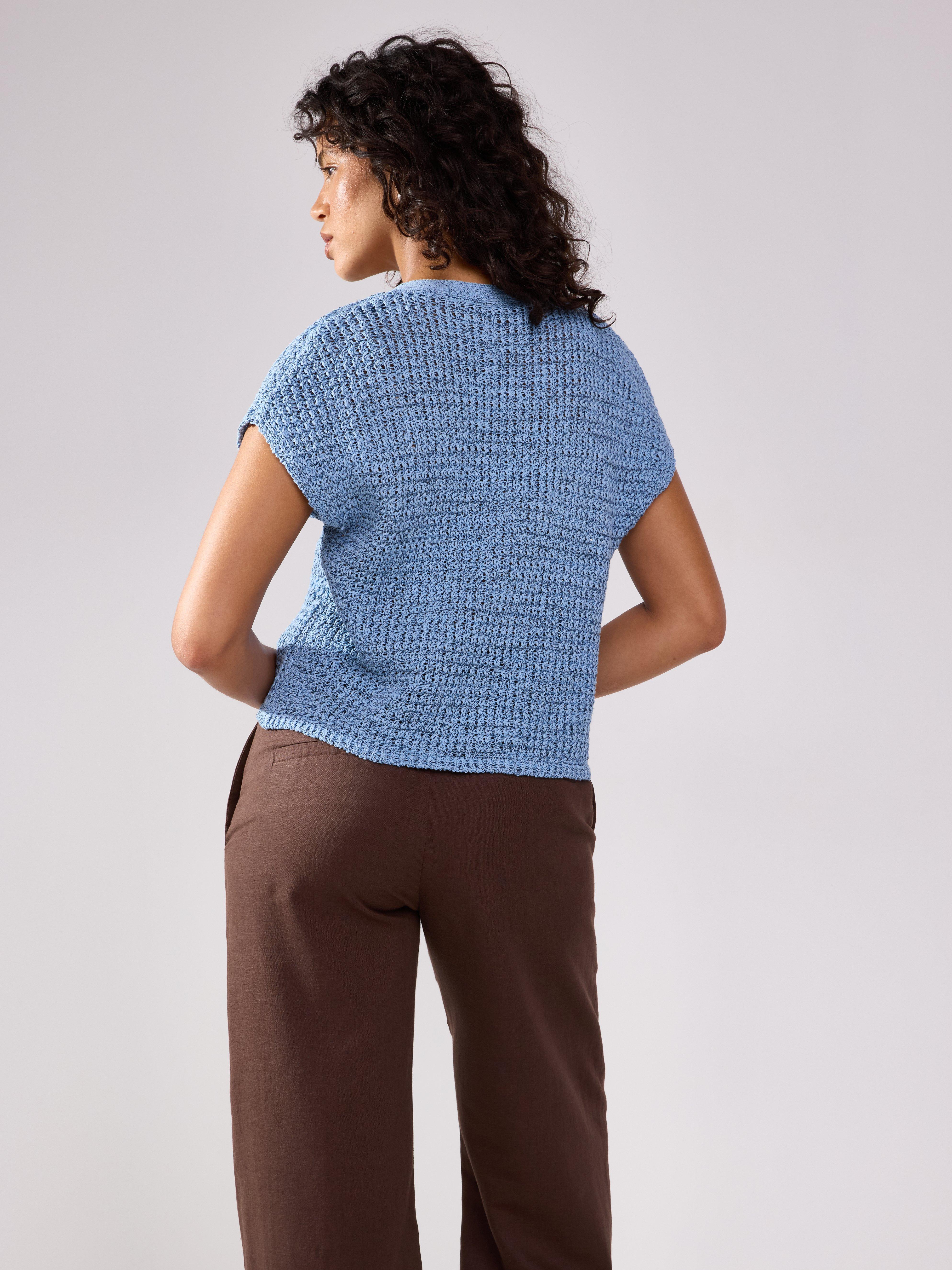 Chaleco de punto azul