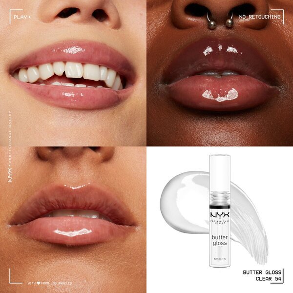 NYX Professional Makeup Butter Gloss lūpų blizgis 54 Clear 8ml