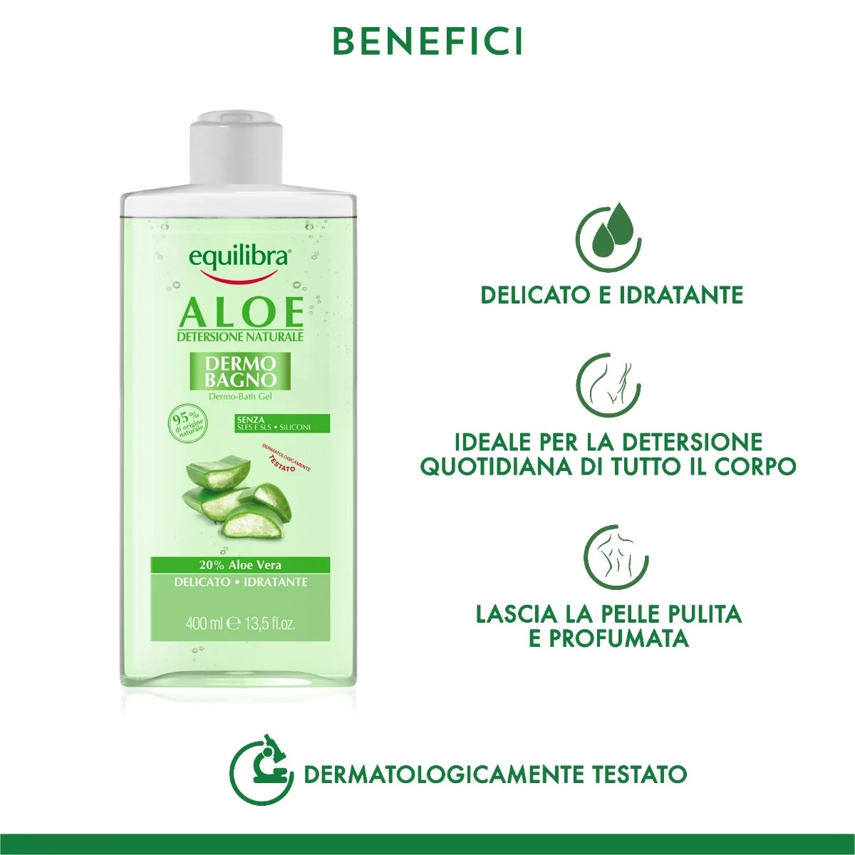 EQUILIBRA Equilibra Aloë Vera Dermo Bad 400 ml Dermatologisch getest