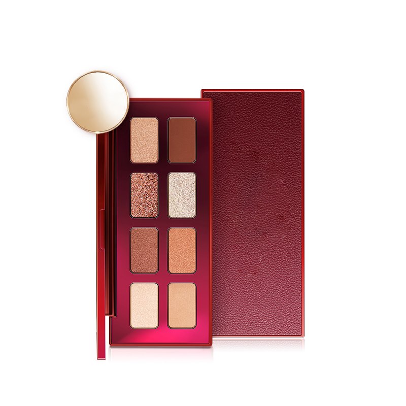 Palette de 8 fards à paupières pailletés, mats et irisés, hautement pigmentés et waterproof. Maquillage pour les yeux.