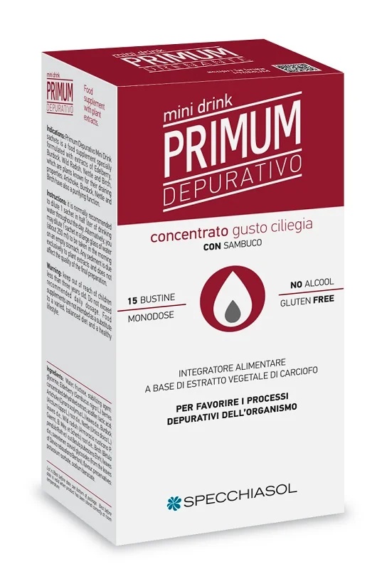 NAMED Specchiasol Primum Depurativo Mini Drink met zwarte kersensmaak, 15 zakjes