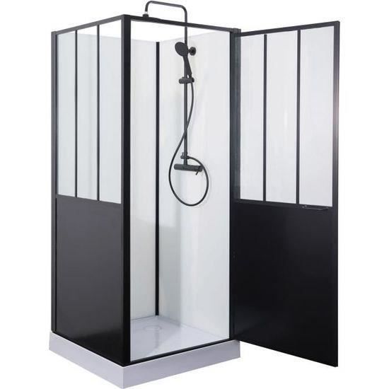 Mampara de ducha GELCO 90x90x220 Estilo industrial Negro