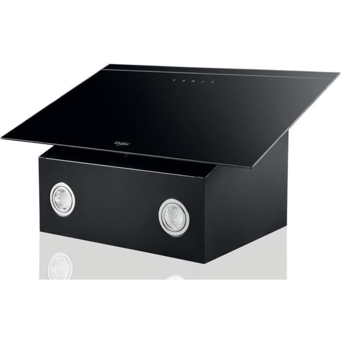 Decoratieve afzuigkap - WHIRLPOOL AKR62FLTK - 60 cm breed - Afzuiging/recirculatie - 71 dB - 4 snelheden + booster - Zwart glas