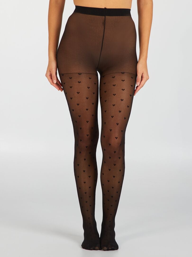 Plumetis panty - zwart