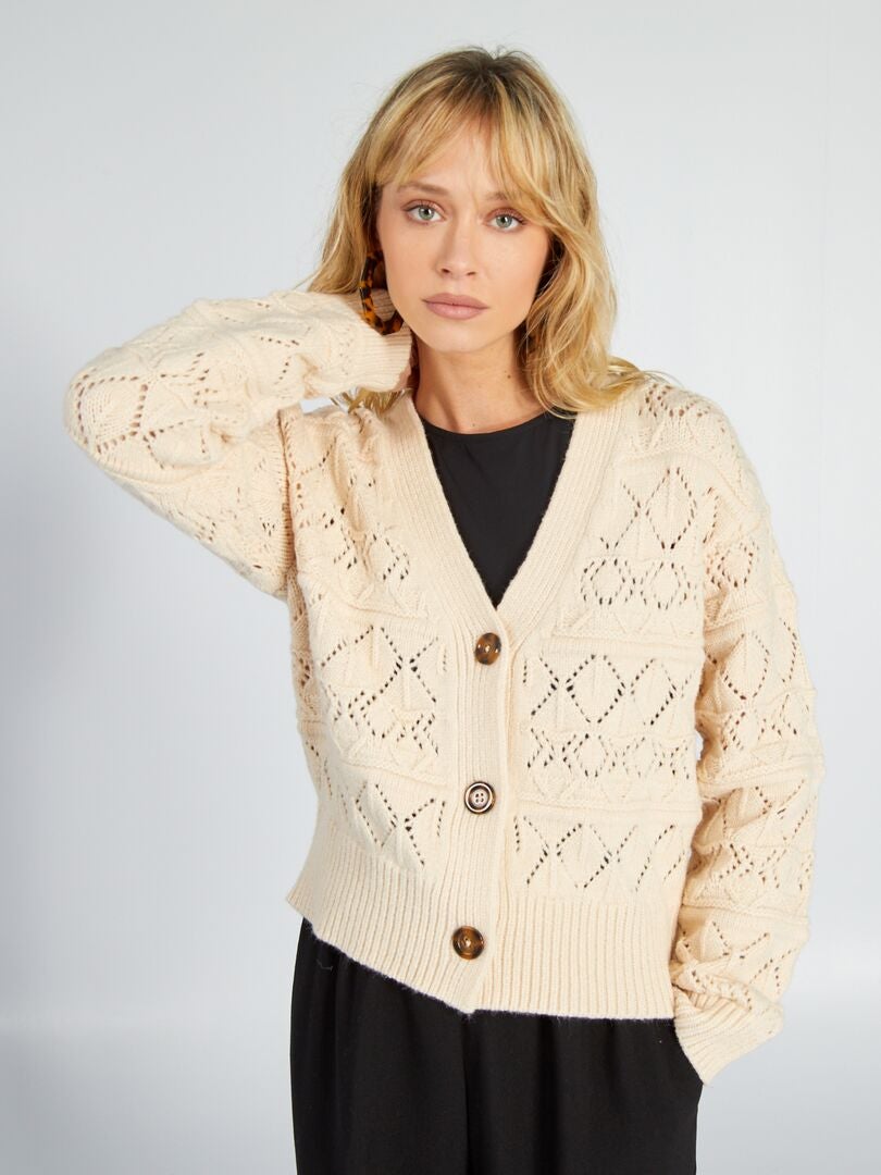 Dik gebreid vest - WIT