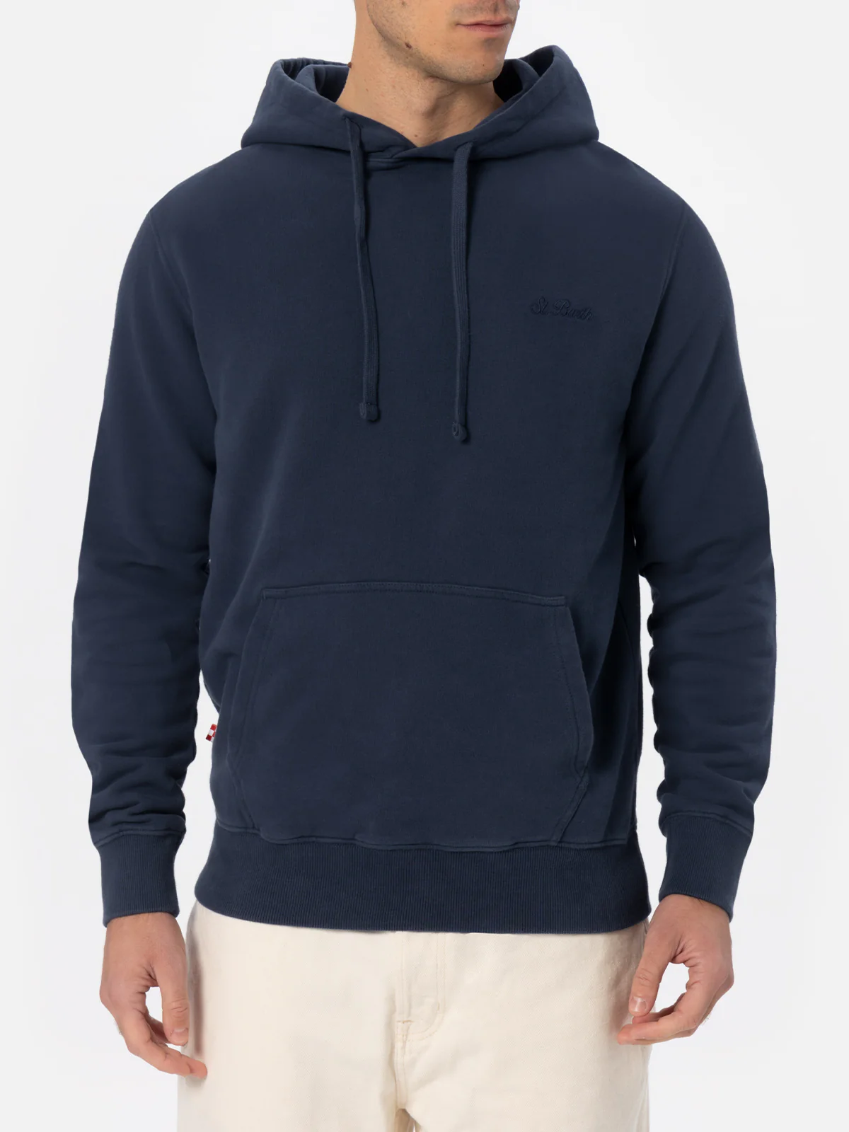 Tribeca herensweatshirt in marineblauw met St. Barth-logo