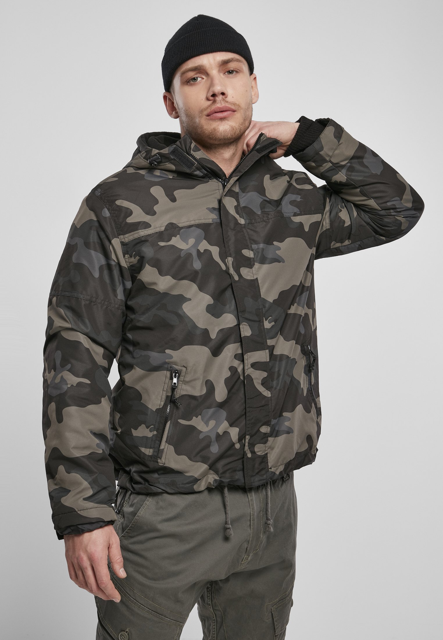 Brandit BREAKER FRONTZIP - Lichte jas - donker camouflage