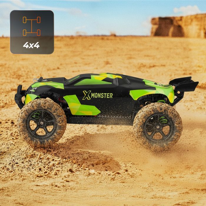 OVERMAX X-Monster 3.5 - Carro de Controle Remoto RC - 30 km/h - Escala 1:18 - 40 min - Alcance de 100 m - Treinamento 4x4