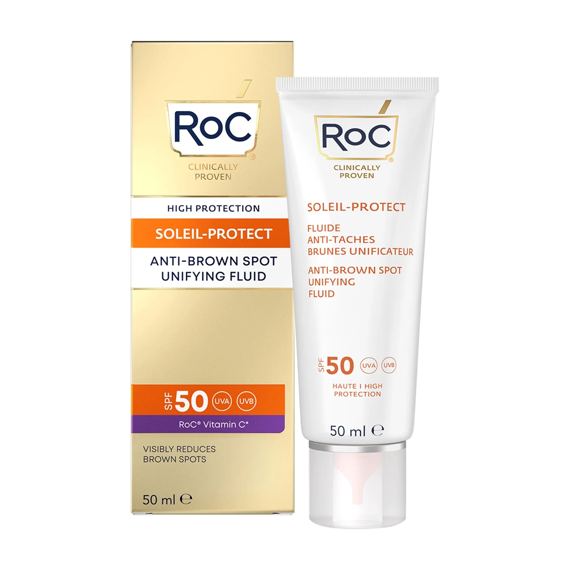 Soleil-Protect Fluido Solare Viso Antimacchie Brune SPF50 - Solare viso alta prot.