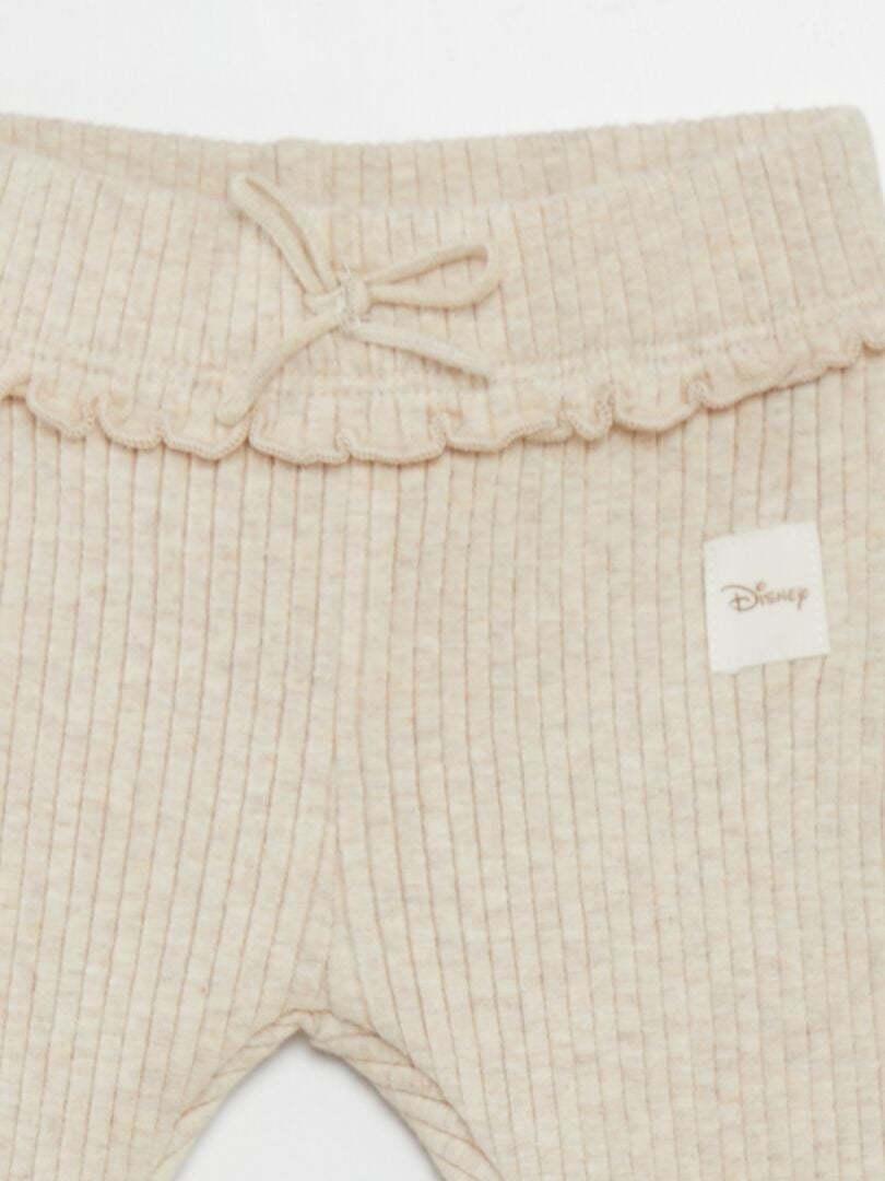 3-delige set: bodysuit, legging en slabbetje - BEIGE