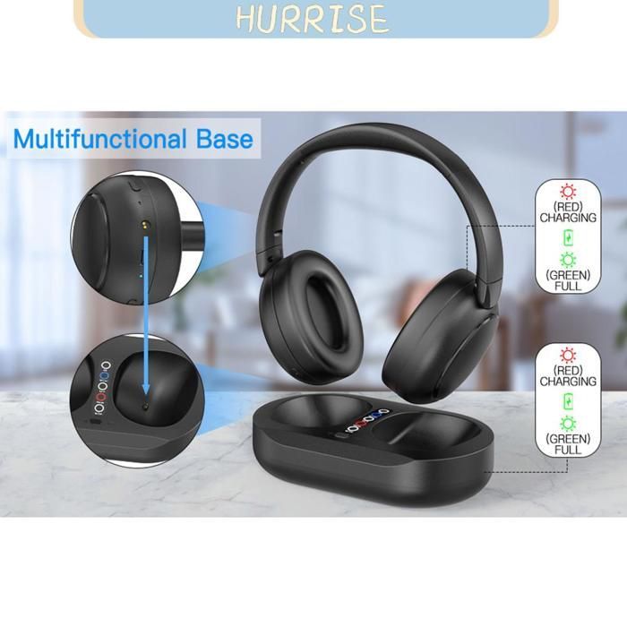 Cuffie TV wireless Tbest, cuffie wireless per guardare la TV, 2.4G 5.3, cuffie TV wireless con lettore video, spina UE