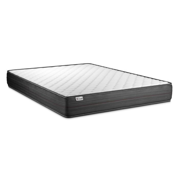 Mattress and bed base set 90x190 cm - Grey bed base (pre-assembled) - Vitalpower Grey
