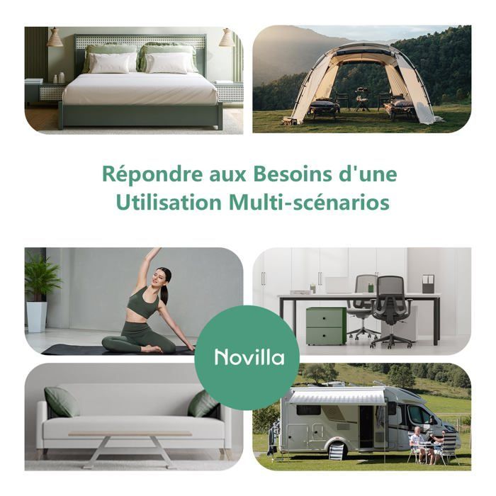 Novilla Surmatelas 140x200, 5CM Surmatelas en Mousse de confort, Certifié Sûr et Fiable par CertiPUR-US et Oeko-TEX, Absorbant et
