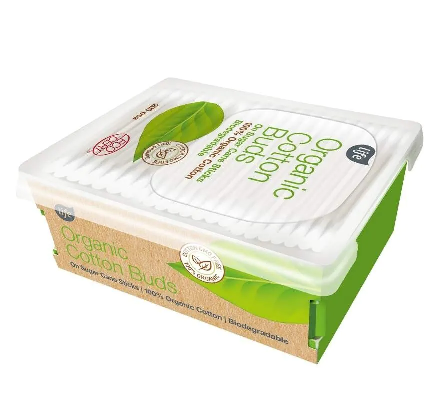 Life Ecocert Biodegradowalne Patyczki Higieniczne z Organiczną Bawełną