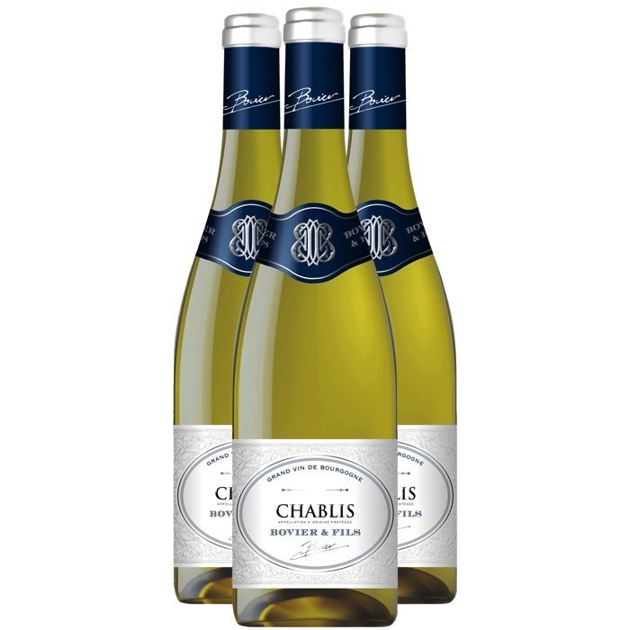 Bovier et Fils Chablis 2023 - White Burgundy Wine (3x75cl)