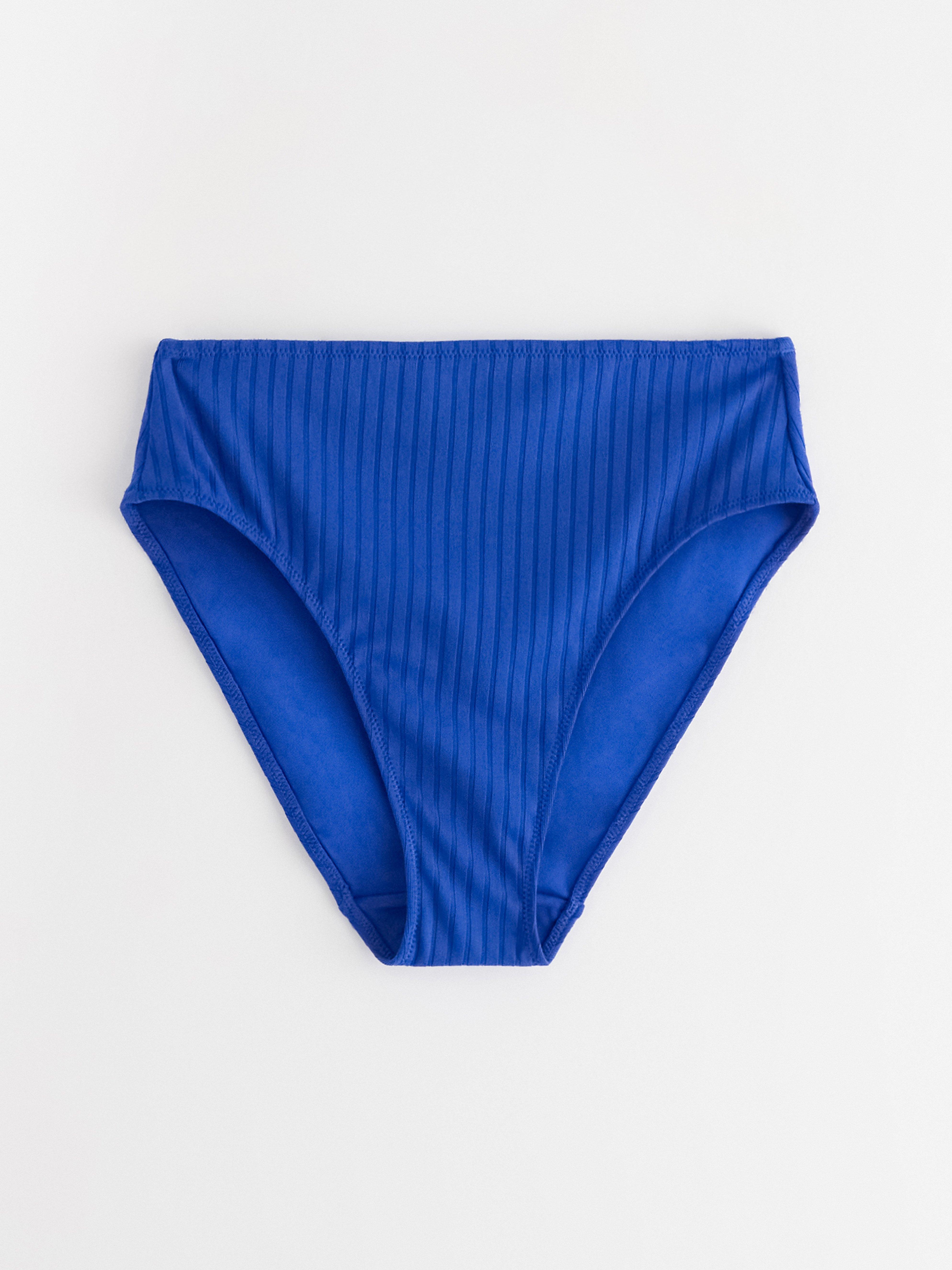 Calcinha de biquíni de cintura alta azul