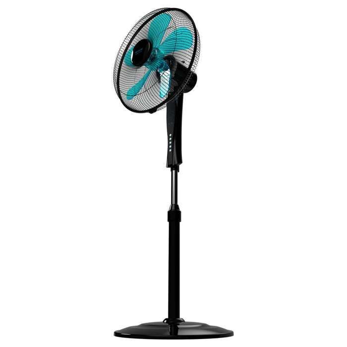 Ventilador de pedestal Cecotec EnergySilence 530 con conexión eléctrica, control remoto y temporizador, color negro. 50 W, 5 aspas (40 cm).