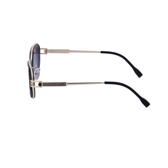 SHARPHY Lunettes de soleil homme grand cadre mode métal haute qualité noir conduite sports de plein air conduite pêche Anti UV