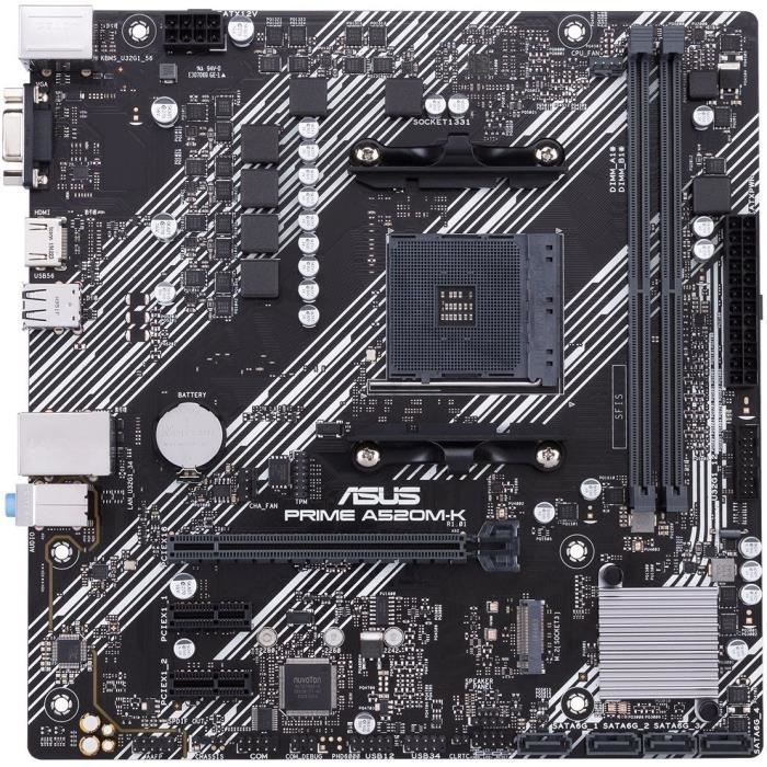 Mainboard - ASUS - PRIME A520M-K - AMD A520 - AM4 Micro-ATX-Sockel