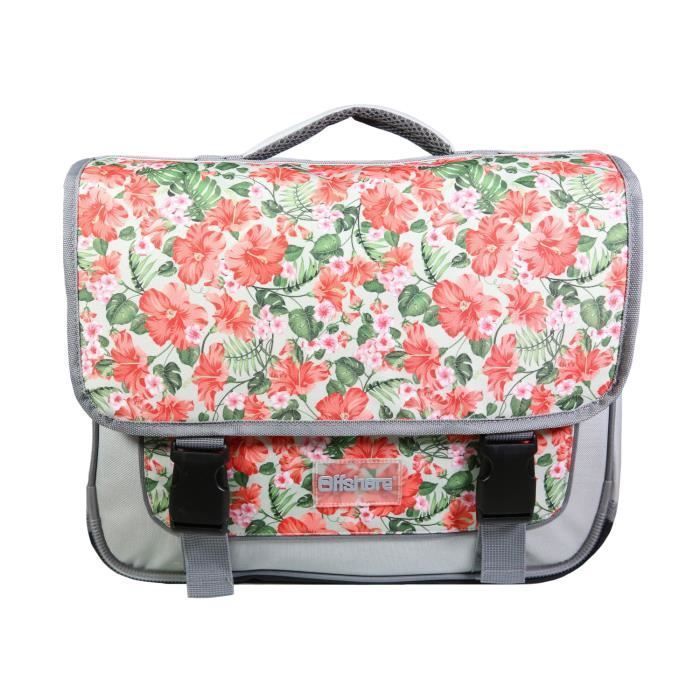 Mochila escolar Bagtrotter Offshore gris con estampado floral - Para niños - 38 x 13 x 34 cm - Sintética