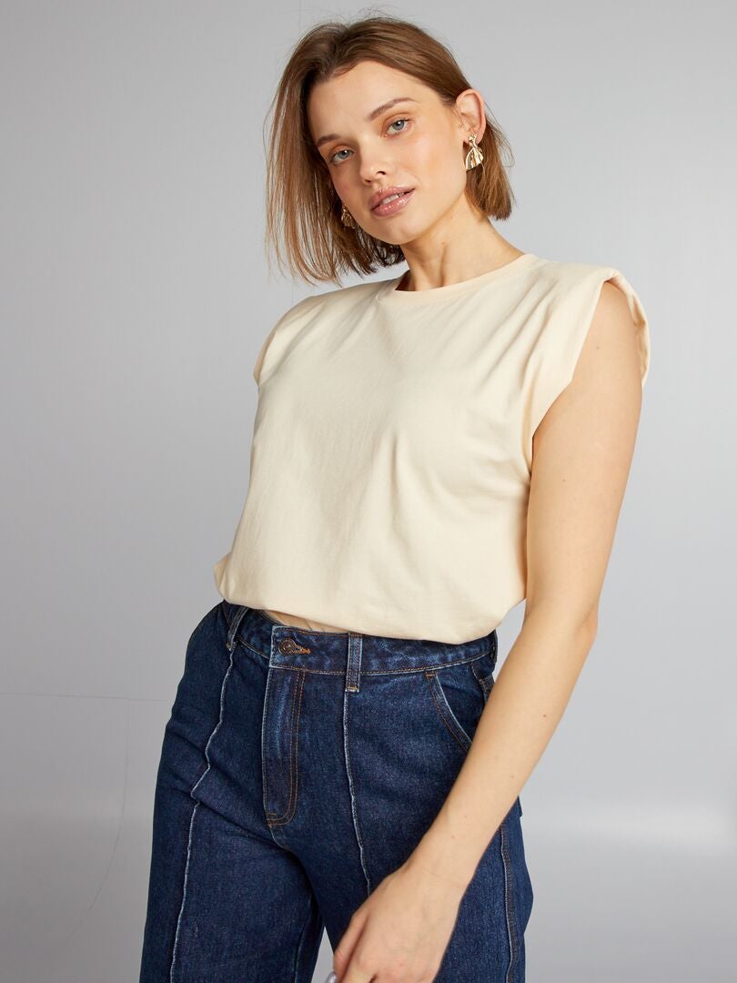 Camiseta con hombreras - BLANCA