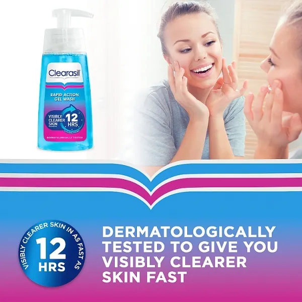Gel limpiador facial Clearasil de acción rápida para el acné, 150 ml