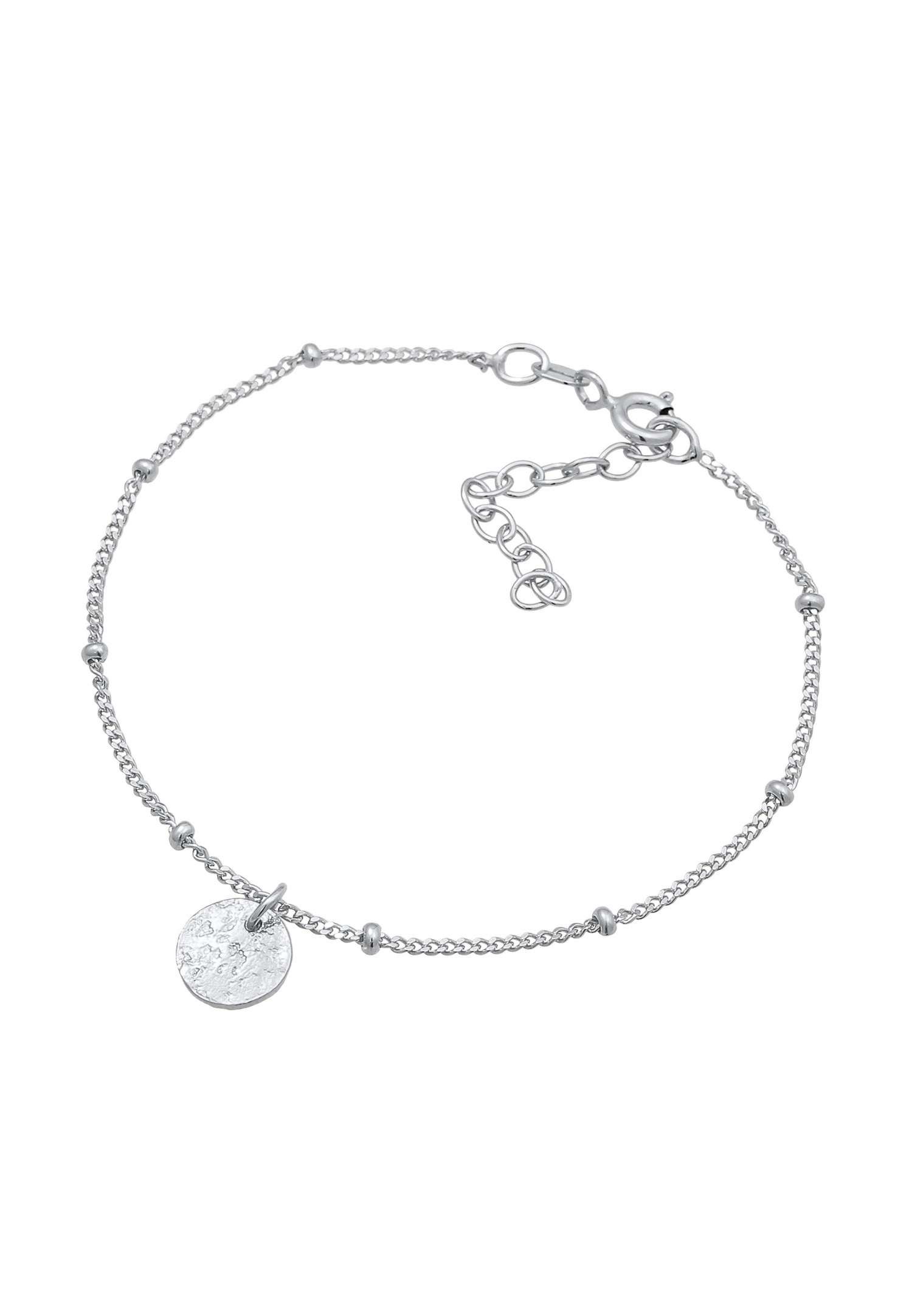 Elli Femmes Boule Plaquette Disque Martelé en Argent Sterling 925