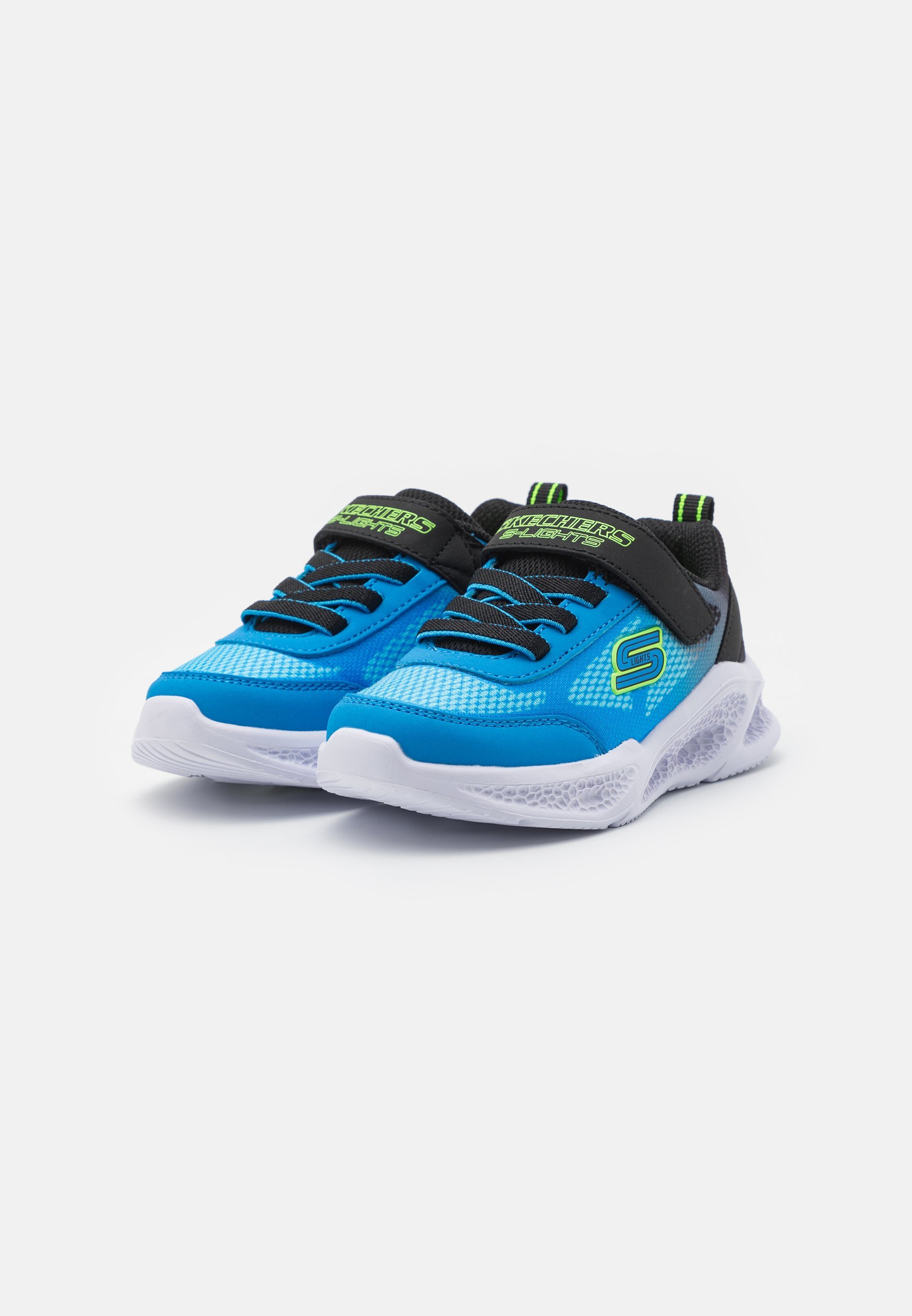 Skechers METEOR-LIGHTS - Sneakers - zwart/blauw/limoengroen