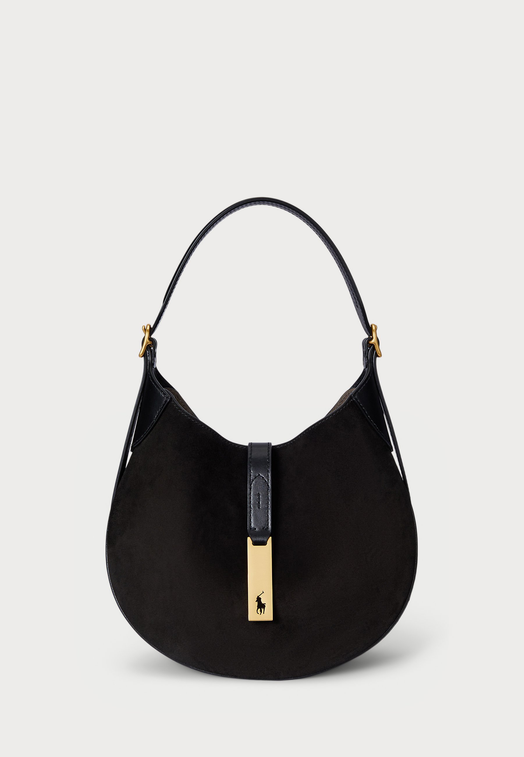 Polo Ralph Lauren POLO ID SUEDE SMALL SHOULDER BAG - Handtas - zwart