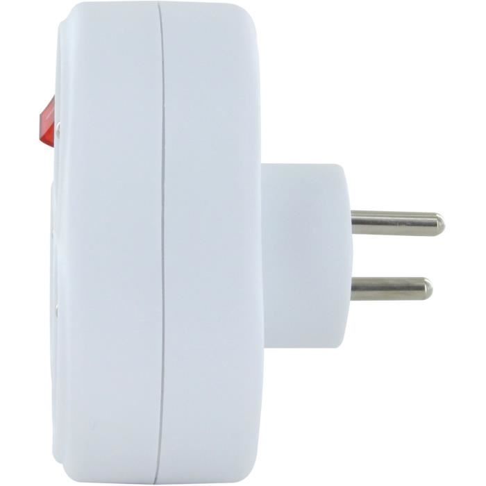 Domino 3x16A - CHACON - Triângulo com interruptor - Branco